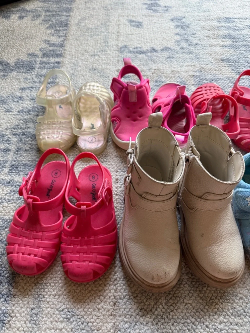 Cat & Jack Pink, Blue and Cream Kids Shoe Bundle